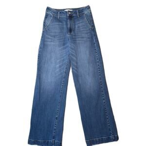 KanCan High Rise Wide Leg Jeans Medium Wash Trouser Denim W27L32
